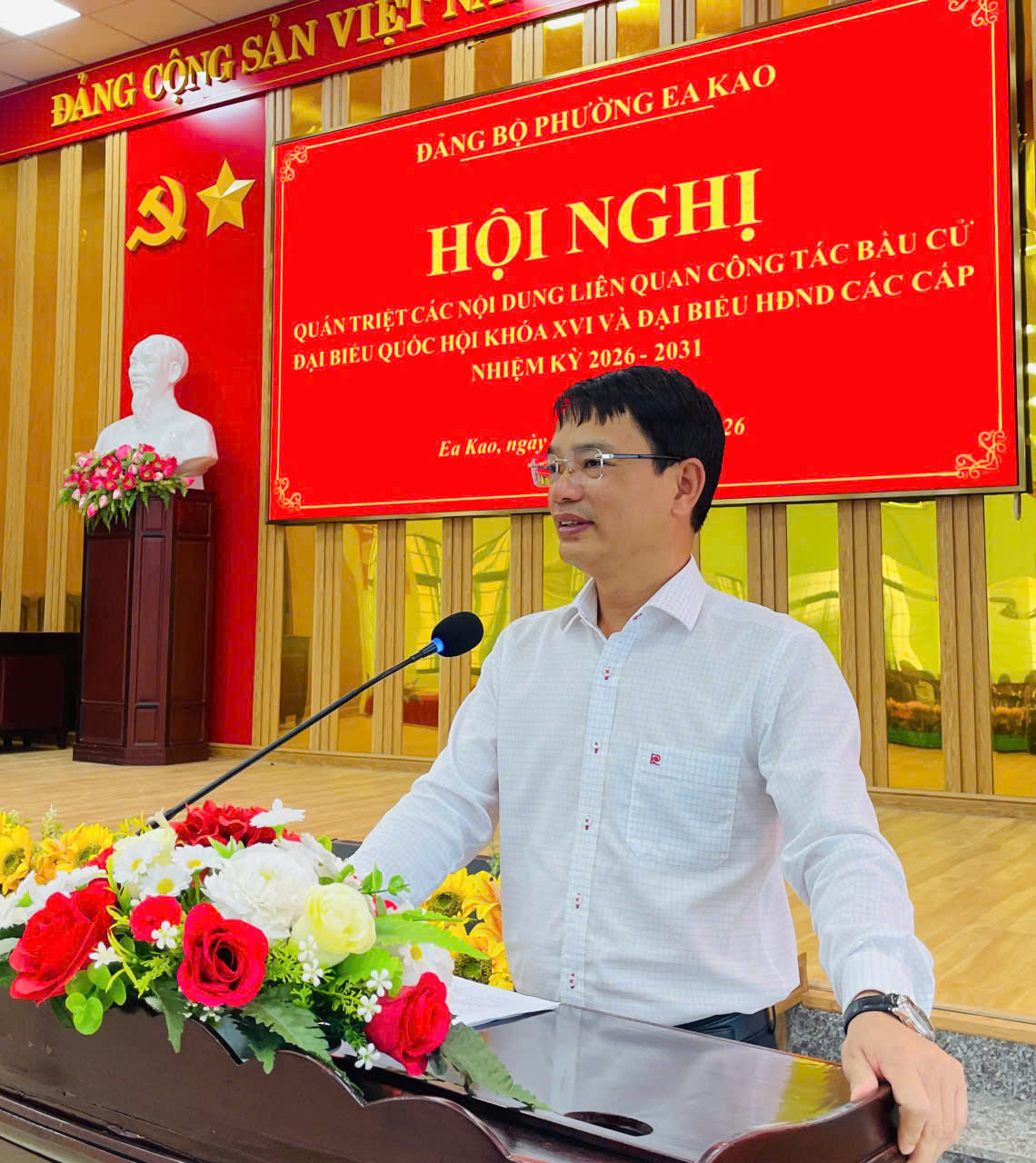 Đảng bộ phường Ea Kao: Hội nghị quán triệt các nội dung liên quan đến công tác bầu cử đại biểu Quốc hội khóa XVI và đại biểu HĐND các cấp, nhiệm kỳ 2026 - 2031