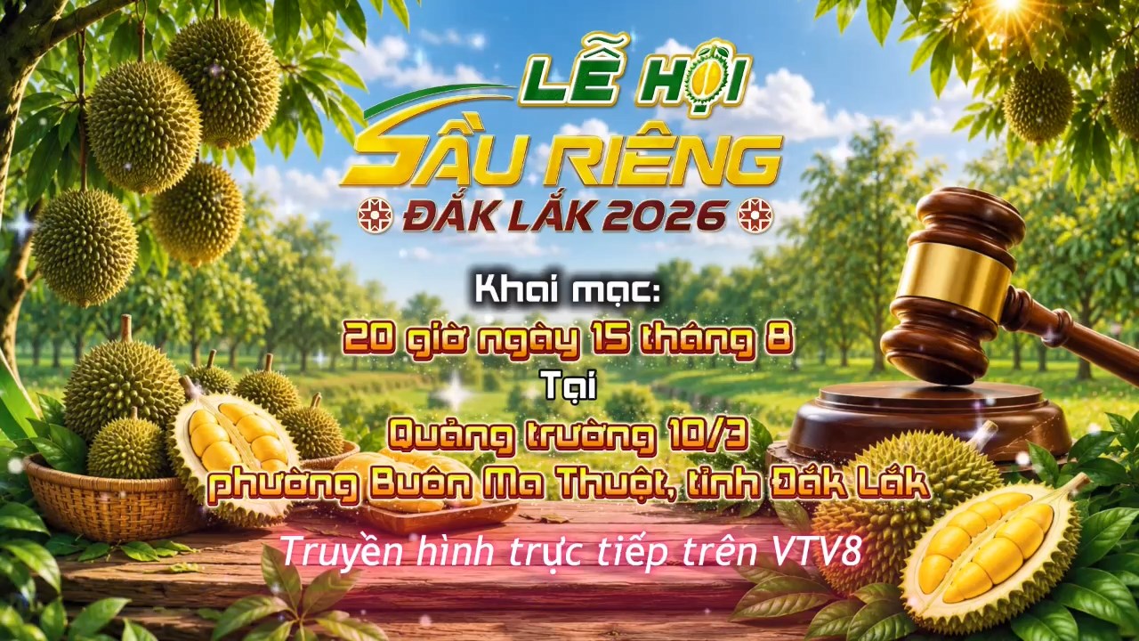 LỄ HỘI SẦU RIÊNG ĐẮK LẮK 2026: “KẾT NỐI VƯƠN XA”, ĐƯA THƯƠNG HIỆU SẦU RIÊNG VƯƠN TẦM QUỐC TẾ