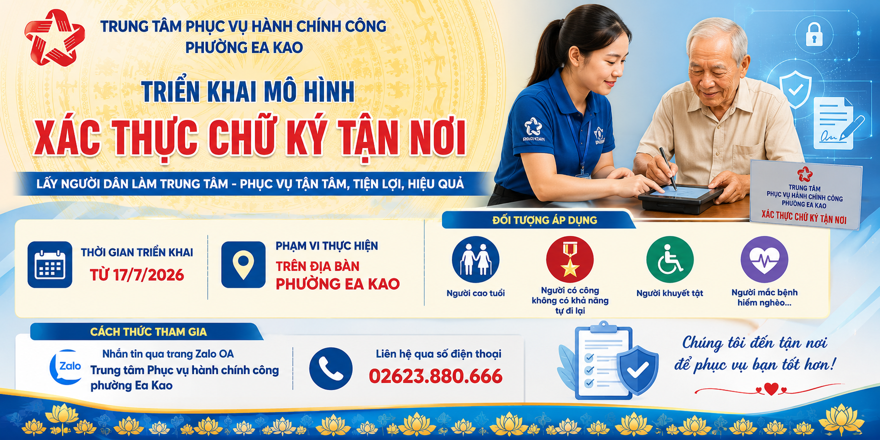 PHƯỜNG EA KAO TRIỂN KHAI MÔ HÌNH XÁC THỰC CHỮ KÝ TẬN NƠI
